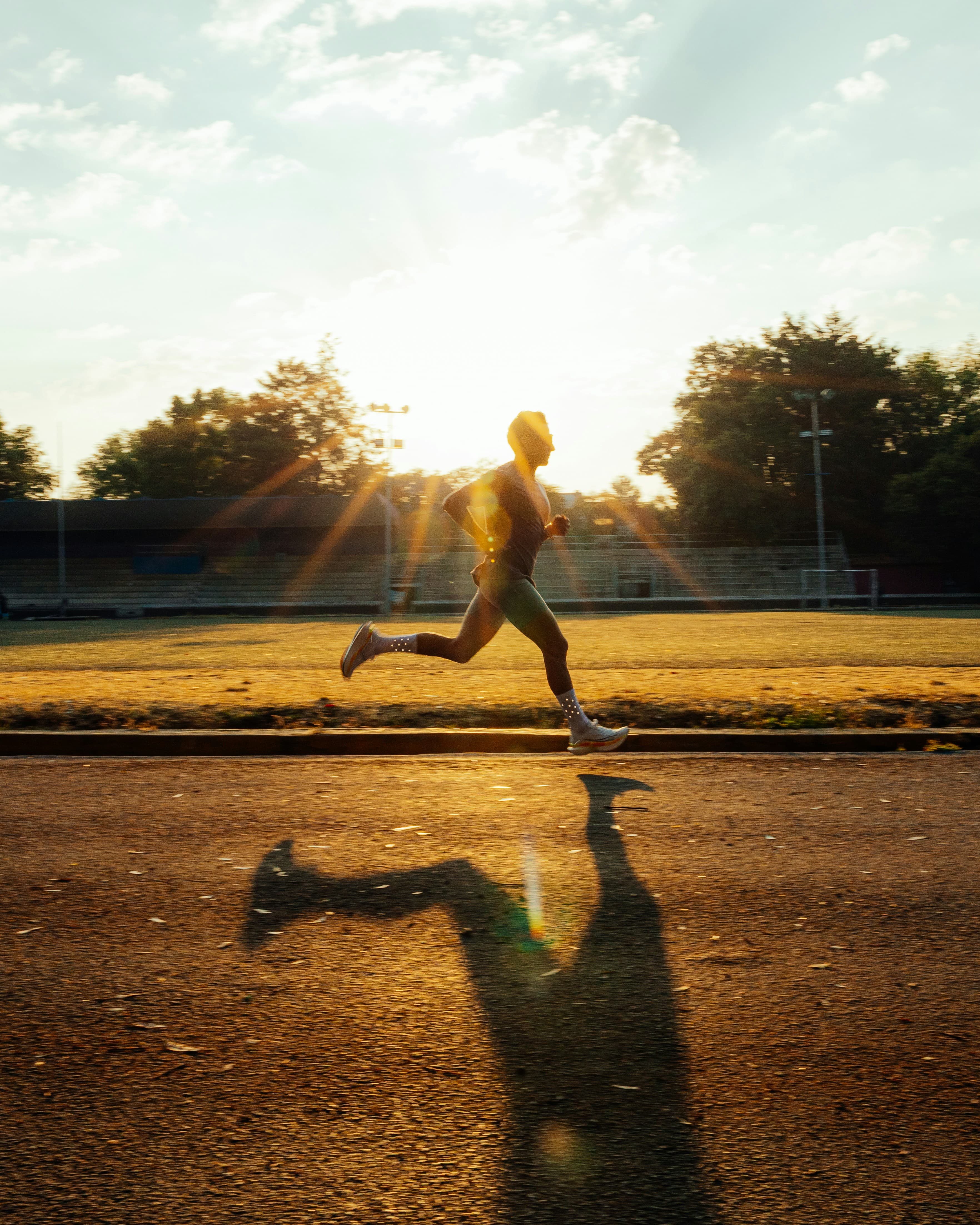 A runner training outdoors